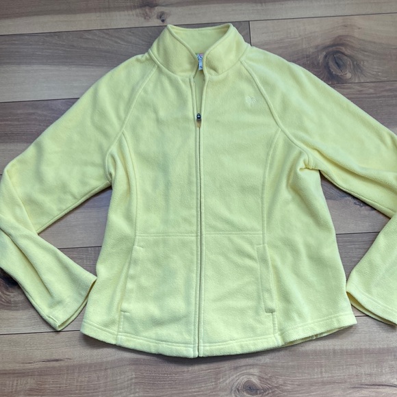 Lilly Pulitzer Jackets & Blazers - Lilly Pulitzer yellow zip up fleece jacket. Size M.